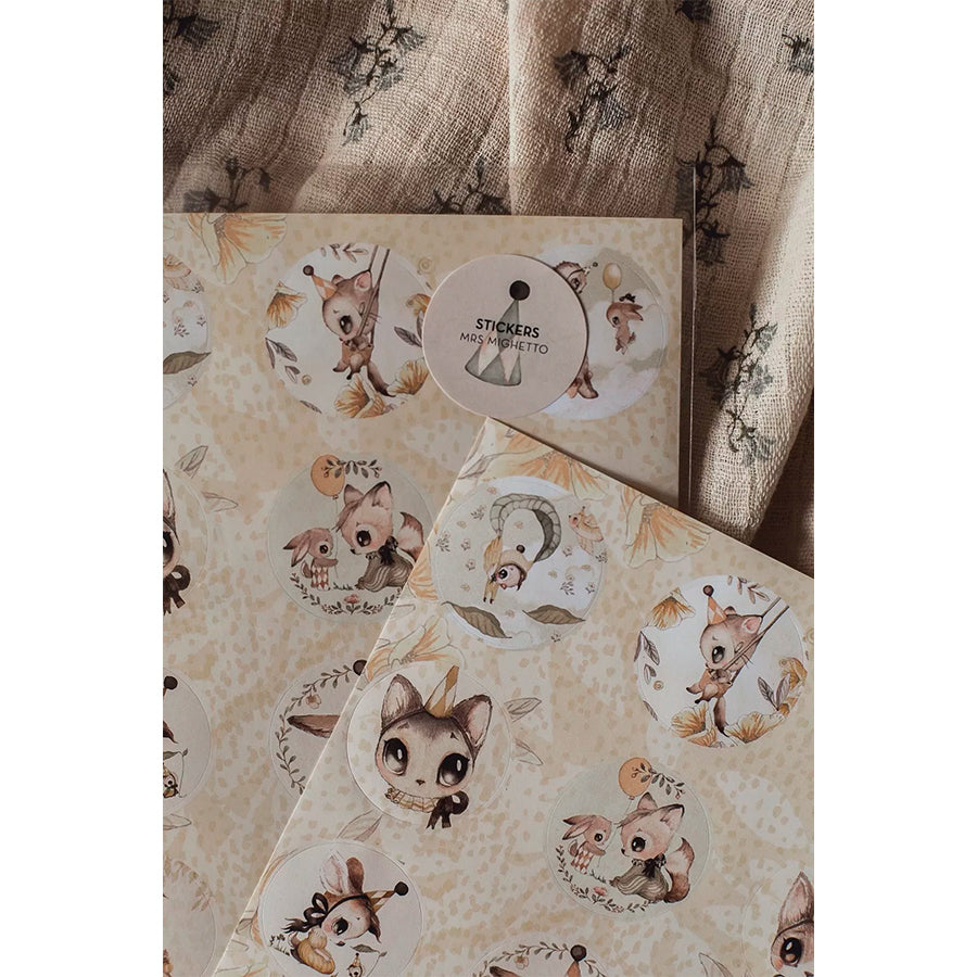 Mrs Mighetto Sticker – 12 runde Aufkleber für Geschenke & Deko