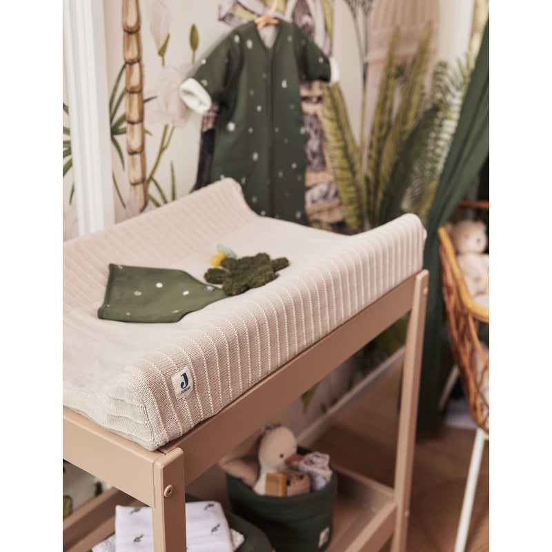 Jollein - Bio Wickelauflagenbezug "Pure Knit" Beige 50x70cm