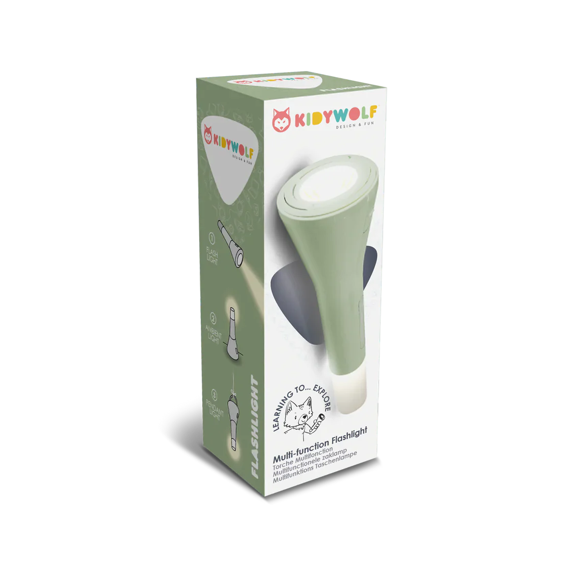 KIDYWOLF Kidyflashlight 3-in-1 Taschenlampe für Kinder – Warmes Licht