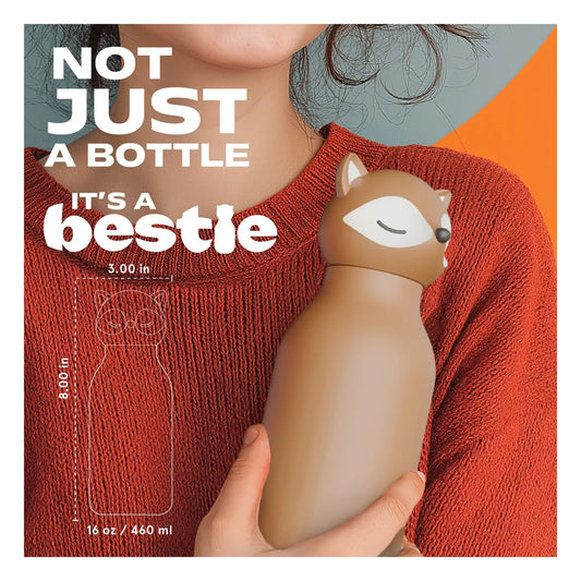 Asobu – Kinder Trinkflasche aus Edelstahl “Bestie Fox”, 460 ml