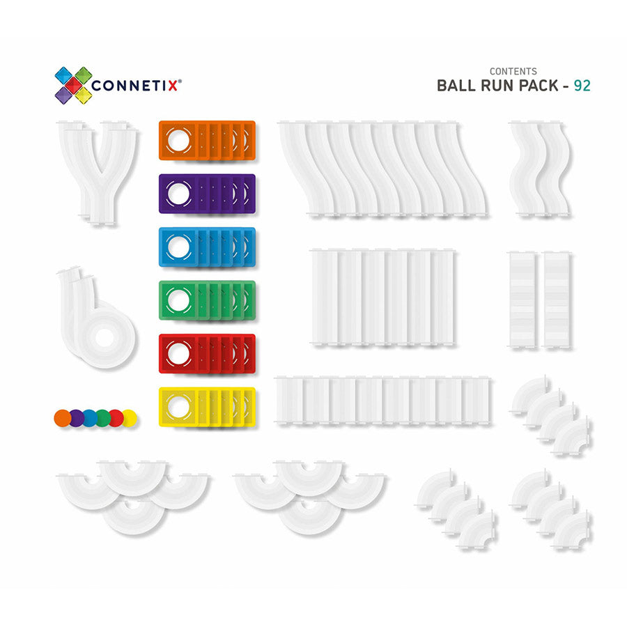 Connetix - Magnetbausteine Rainbow Ball Run - 92 Teile