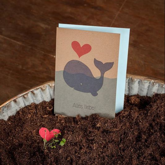Die Stadtgärtner - Grußkarte "Alles Liebe" - Wal