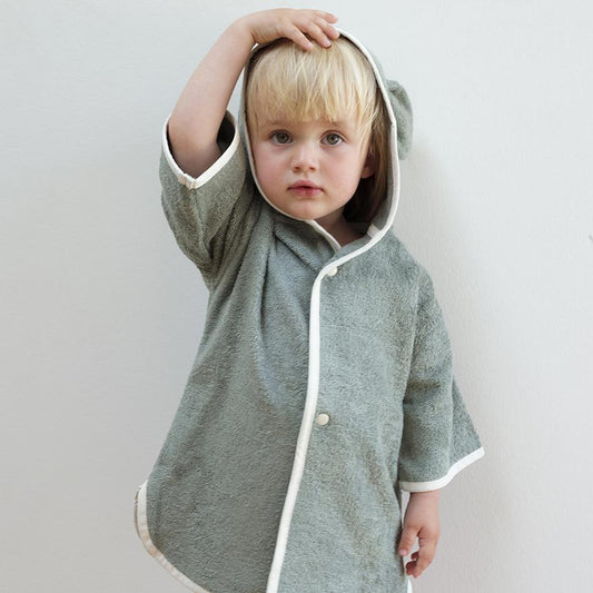 Fabelab - Badeponcho "Bunny Eucalyptus" aus Bio-Baumwolle, Bademantel