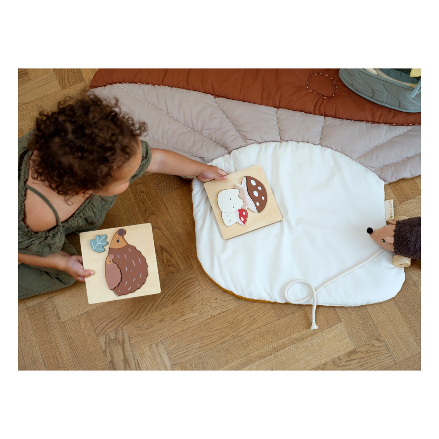 Fabelab - Holzpuzzle "Mushroom & Hedgehog", 2er Pack
