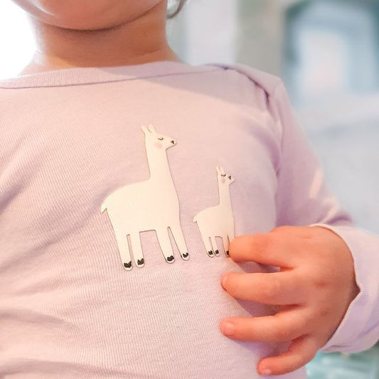 Bügelstoffsticker – Glitter lamas