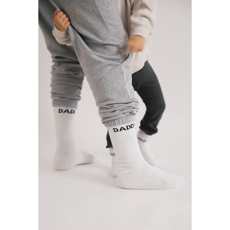 Famvibes Socken DADDY weiß / schwarz – Family Socken aus Baumwolle