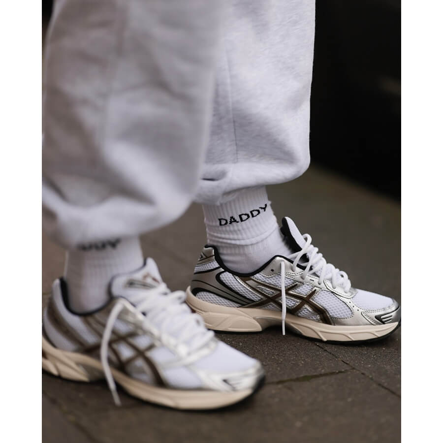 Famvibes Socken DADDY weiß / schwarz – Family Socken aus Baumwolle