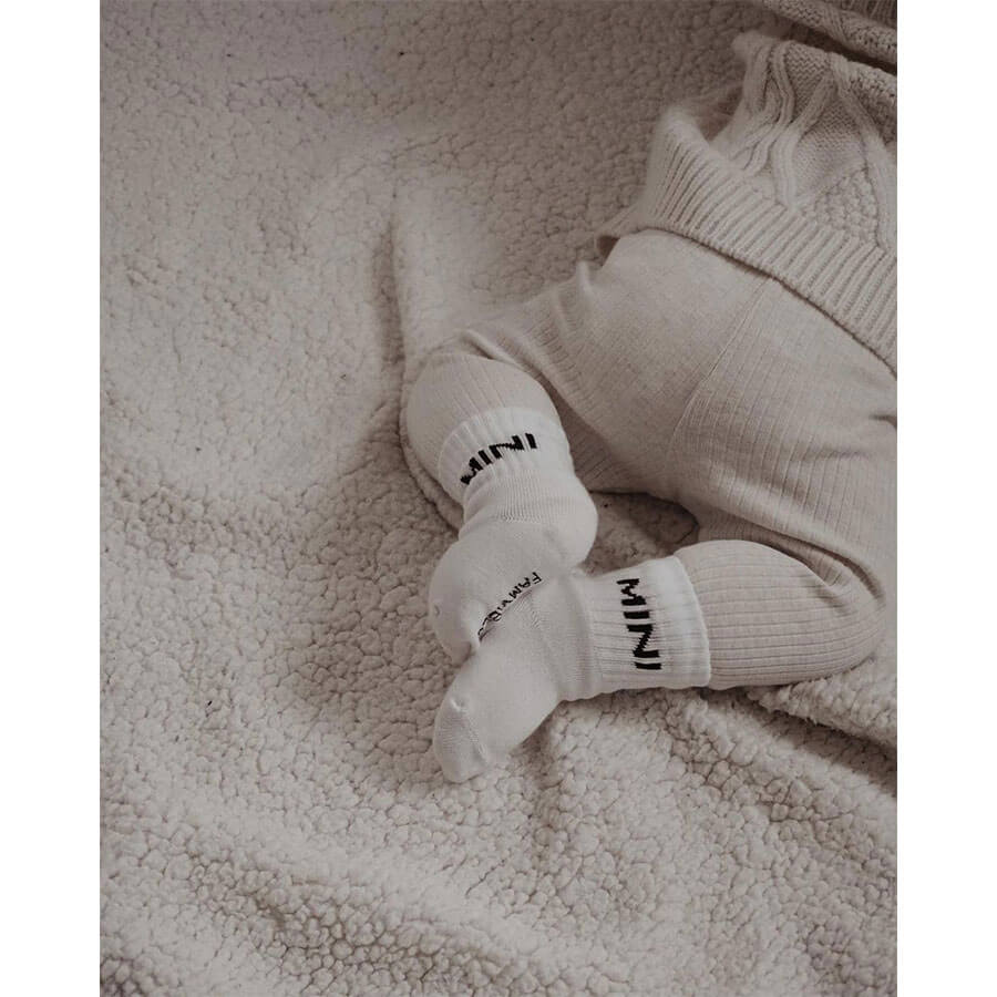 Famvibes Socken MINI weiß / schwarz – Family Socken aus Baumwolle