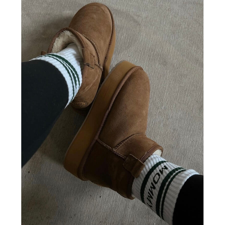 Famvibes Socken MOMMY weiß / grün – Family Socken aus Baumwolle