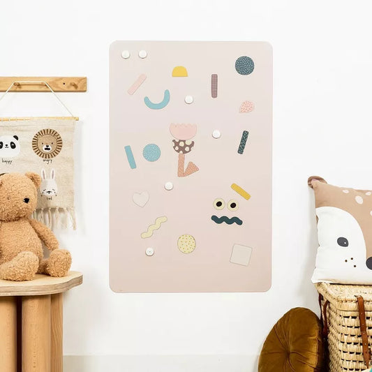 Ferflex - Magnettafel Beige Rose, 90 x 60 cm, Magnetwand inkl. Magnete