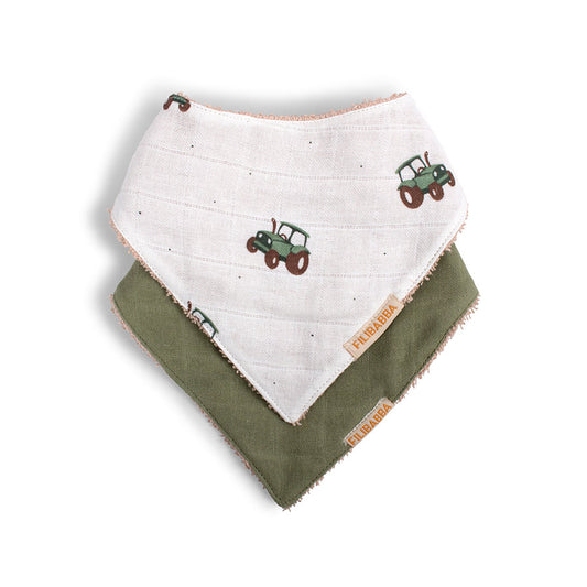 Filibabba - Bandana-Lätzchen Traktor, 2er-Pack