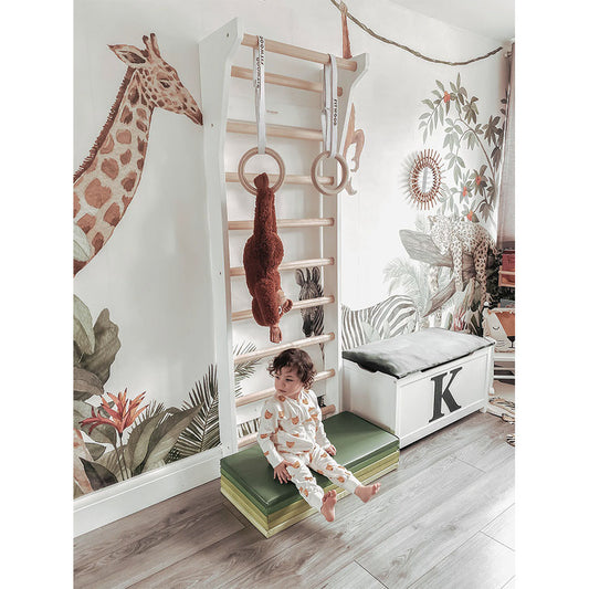 FitWood - Sprossenwand "Taimi Mini Birch & White" für Kinder