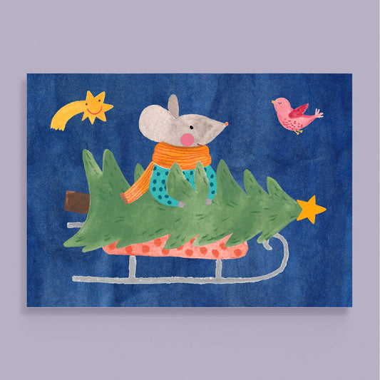 Frau Ottilie – Weihnachtskarte aus Recyclingpapier, hochwertig