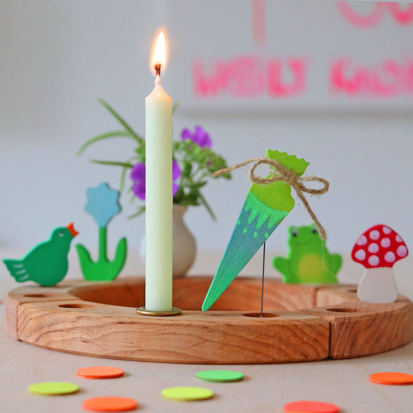 Grimms - Steckfigur Schultüte Neongrün