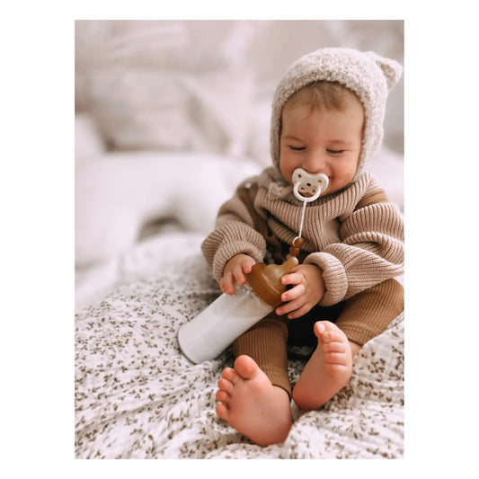 HEVEA - Babyflasche 250 ml, 2er Pack, 100% Glas und Naturkautschuk