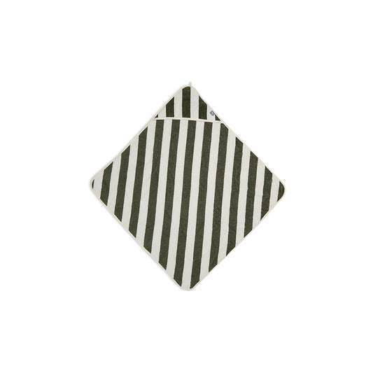 Jollein – Kapuzenhandtuch Stripe, aus Bio-Baumwolle gestreift 75x75 cm