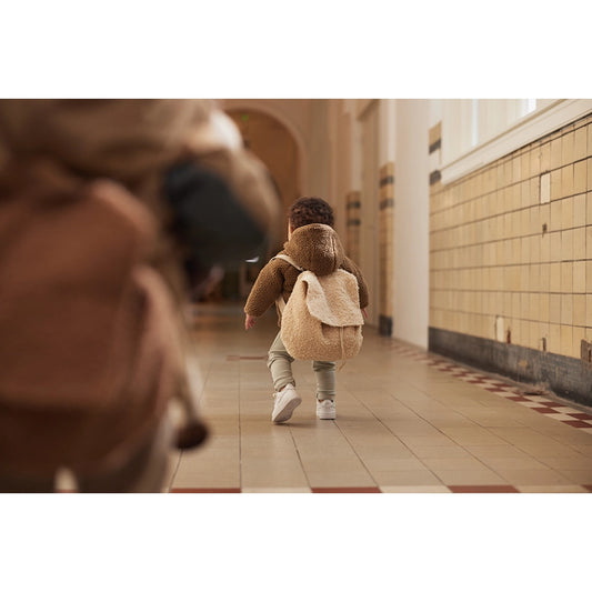 Jollein – Kinder Rucksack "Bouclé Beige", 29 x 23 x 12 cm