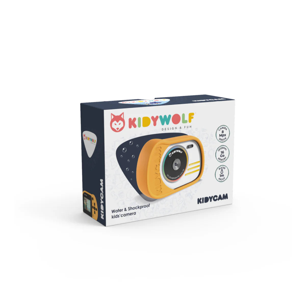 KIDYWOLF Kidycam – wasserdichte Kinderkamera gelb, 8 MP, Video 1080p