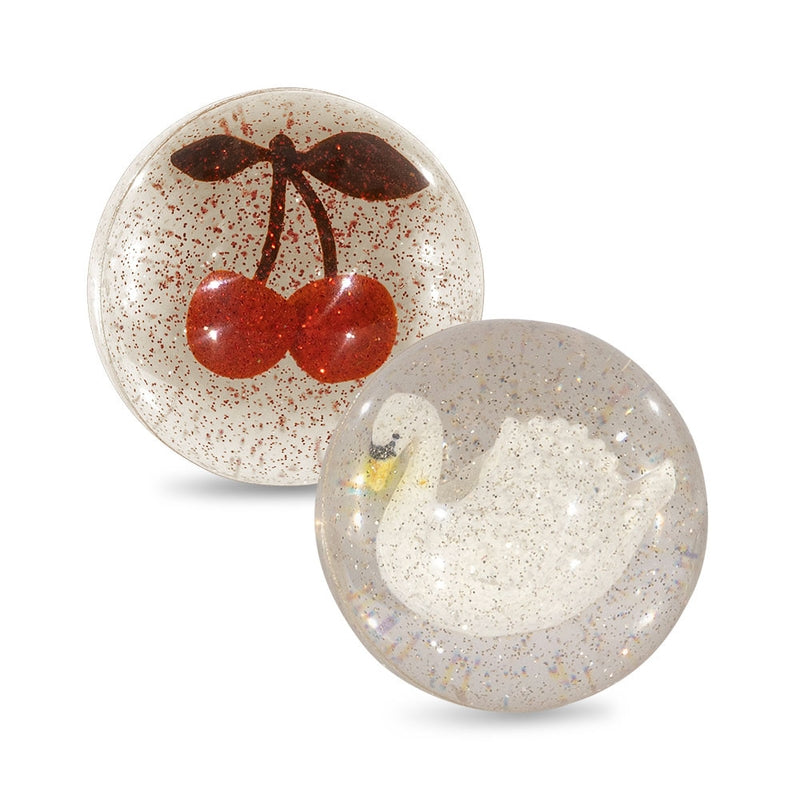 Konges Sløjd - Flummi Ball Cherry / Swan, 2er Set