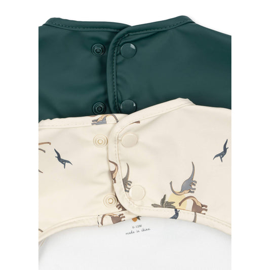 Konges Slojd - Langarmlätzchen "Navy Dot / Rain Washed", 2er Set