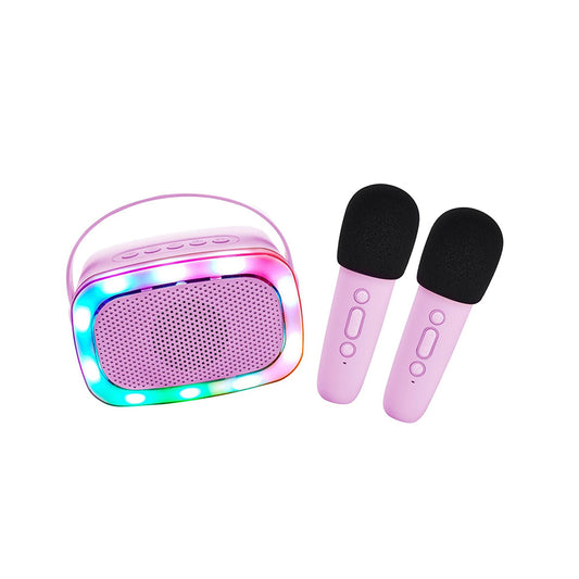 Lalarma – Kinder Karaoke Lautsprecher mit Licht & 2 Mikrofonen Purple