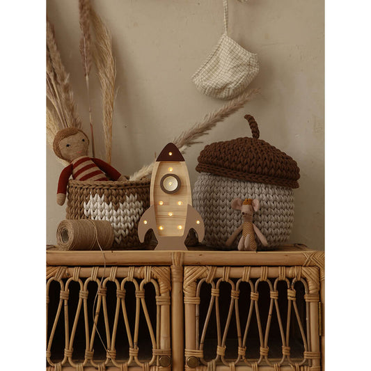 Little Lights - Kinderlampe "Space Rocket Mini Lamp - Cappuccino"