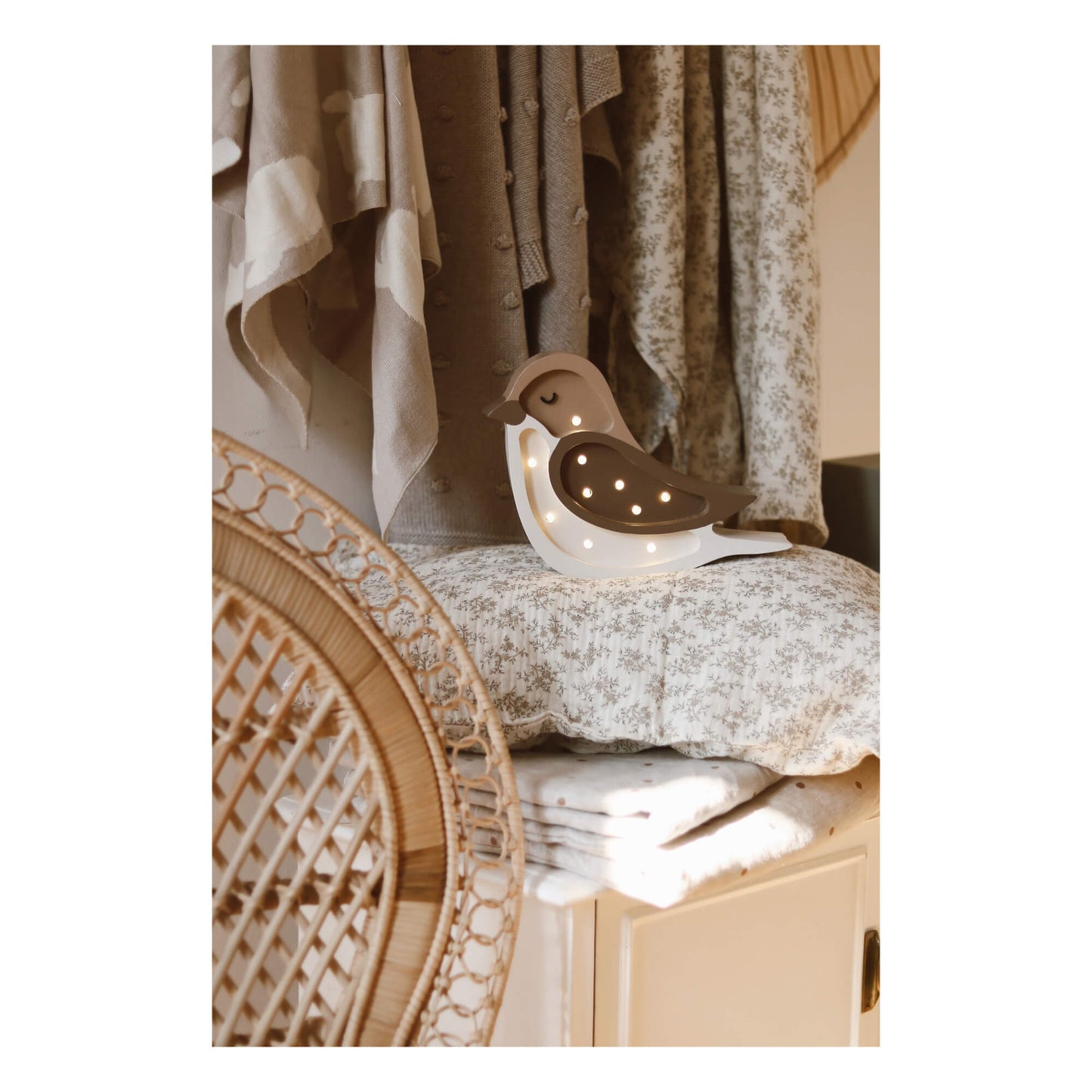Little Lights - Kinderlampe "Bird Mini Lamp - Coffee beige"