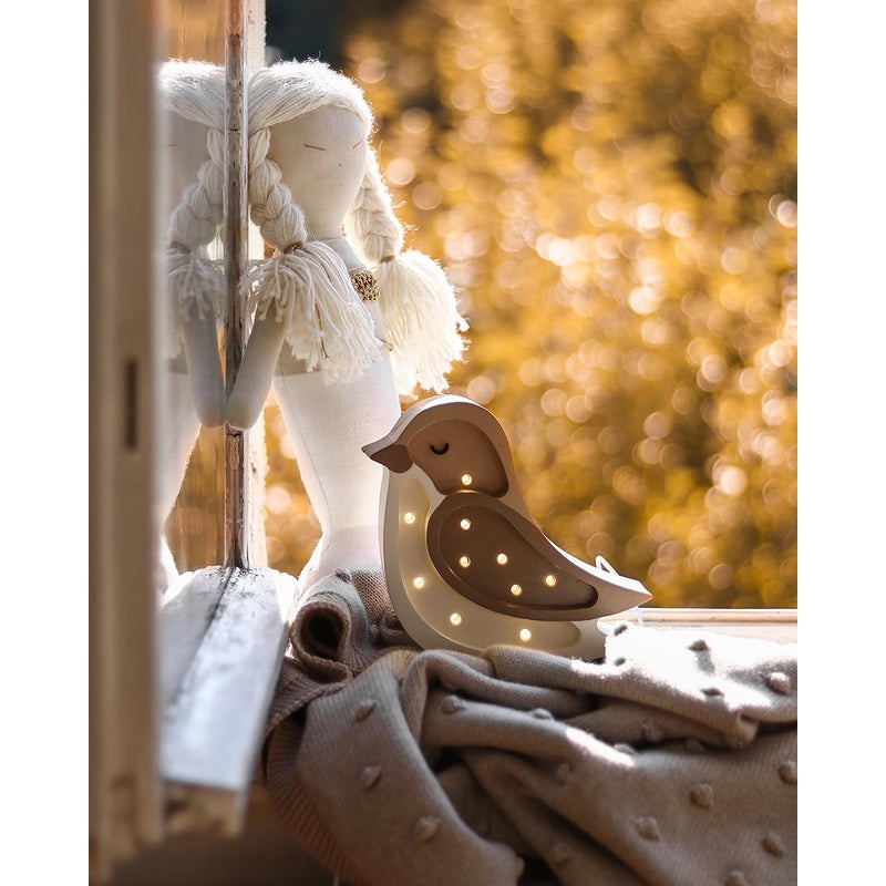 Little Lights - Kinderlampe "Bird Mini Lamp - Coffee beige"