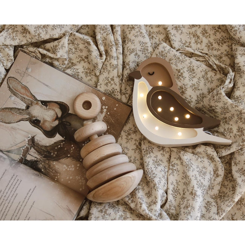 Little Lights - Kinderlampe "Bird Mini Lamp - Coffee beige"
