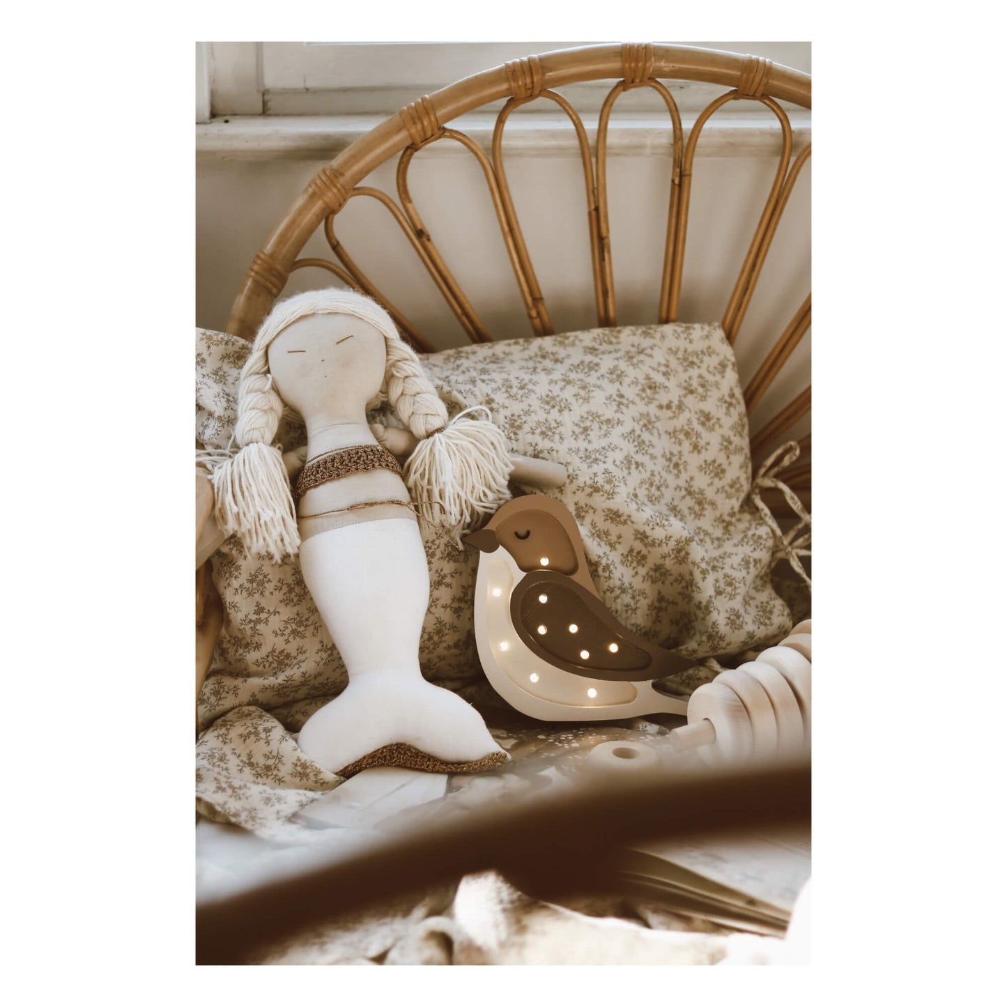 Little Lights - Kinderlampe "Bird Mini Lamp - Coffee beige"