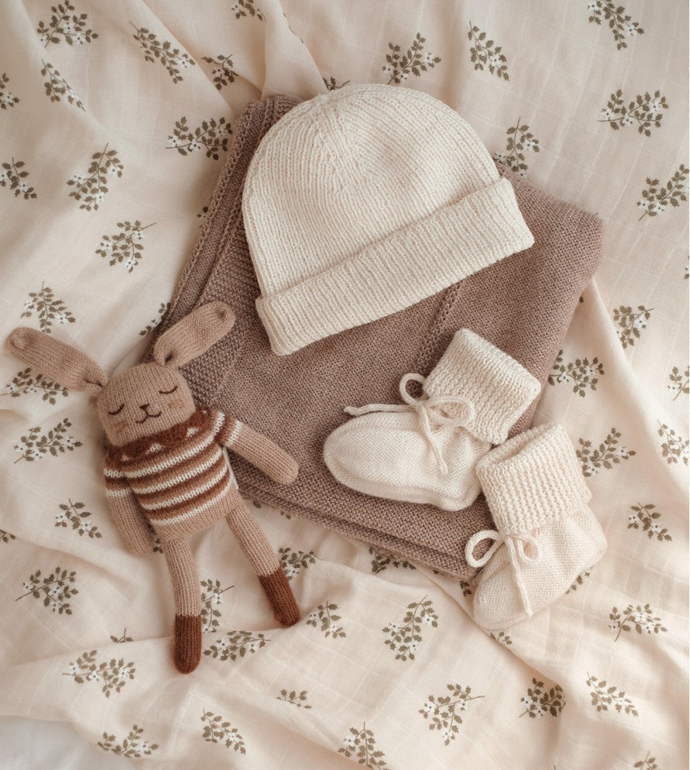 Main Sauvage - Babyschuhe "Ecru", Babysocken, Strickschuhe Baby