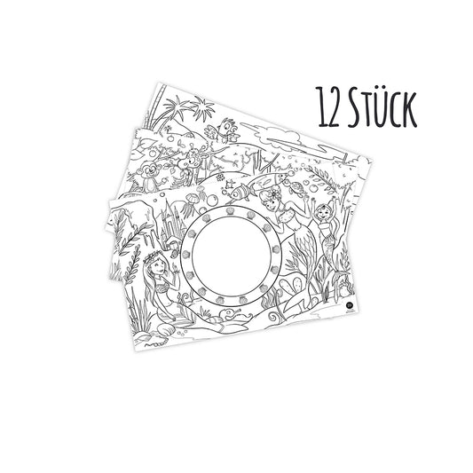 Mal Mich Bunt - 12 Platzsets Mix - Prinzessin, Bauernhof & Weltall