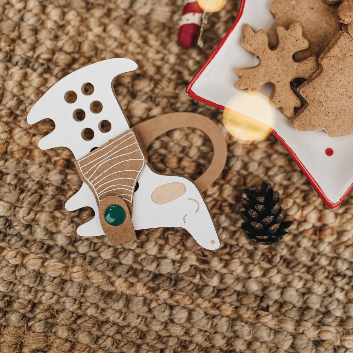 Milin - Fädelspiel "Dackel", Montessori Schnürspielzeug