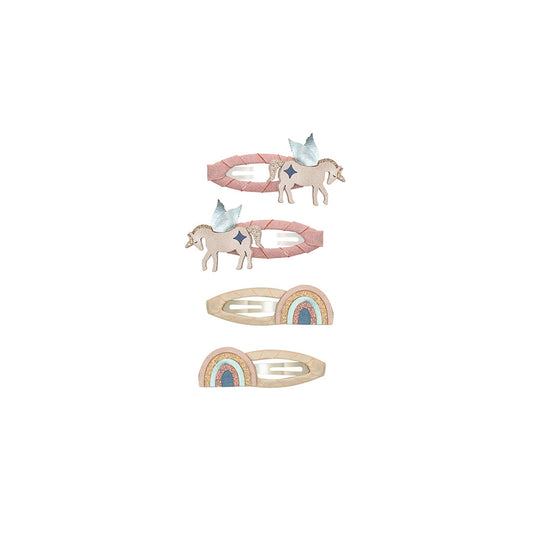 Mimi & Lula - Haarspangen "Unicorn & Rainbow", 4er Set