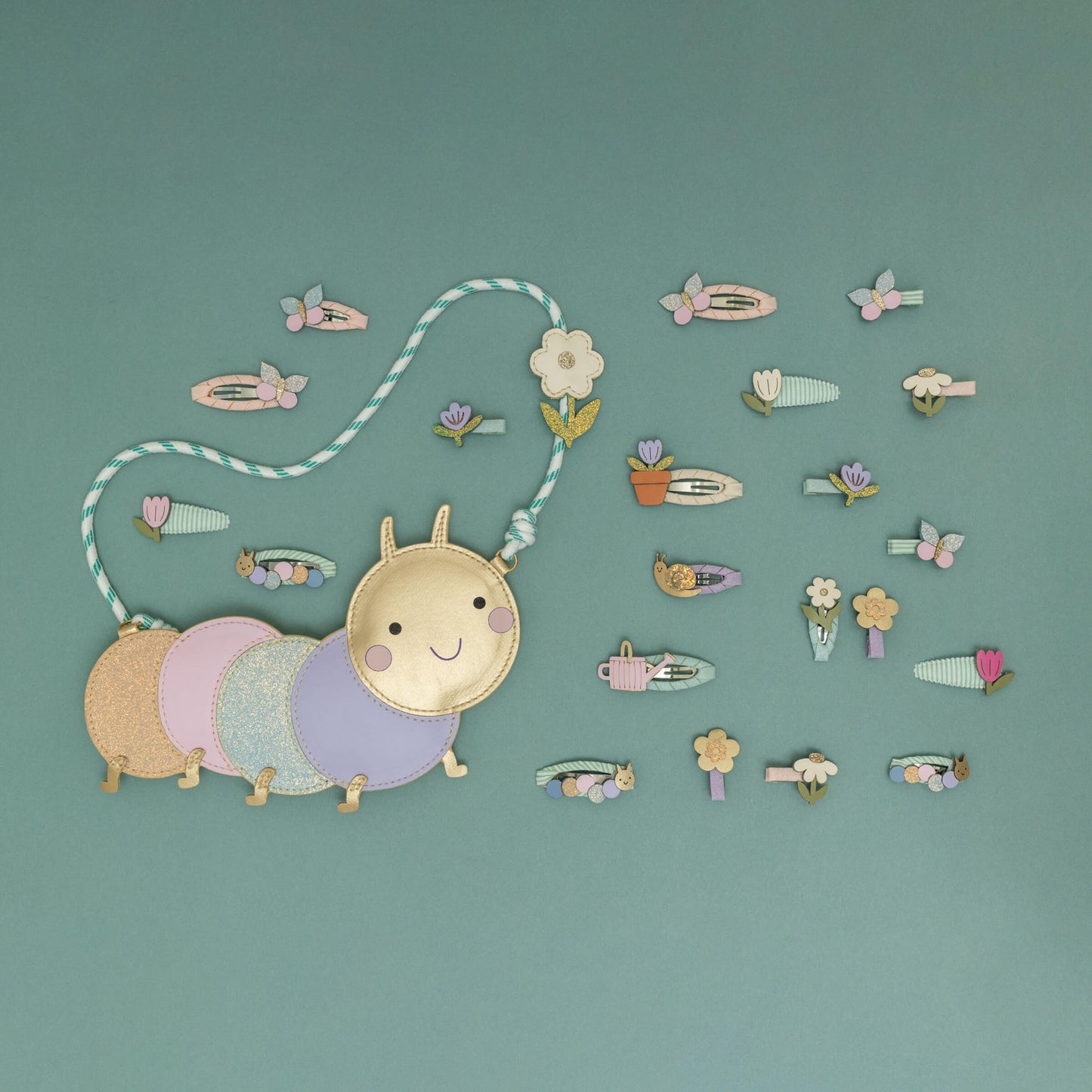 Mimi & Lula - Haarspangen "Hungry Caterpillar", 4er Set