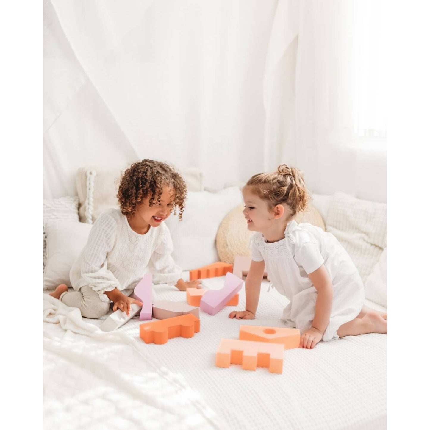 Moes - Spielsteine Puzzle Blocks "Earth" Peach 11-tlg.