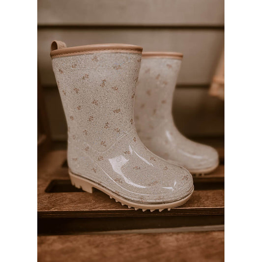 GUMMISTIEFEL MIT GLITZER WELLIES - FLOWER BUDS