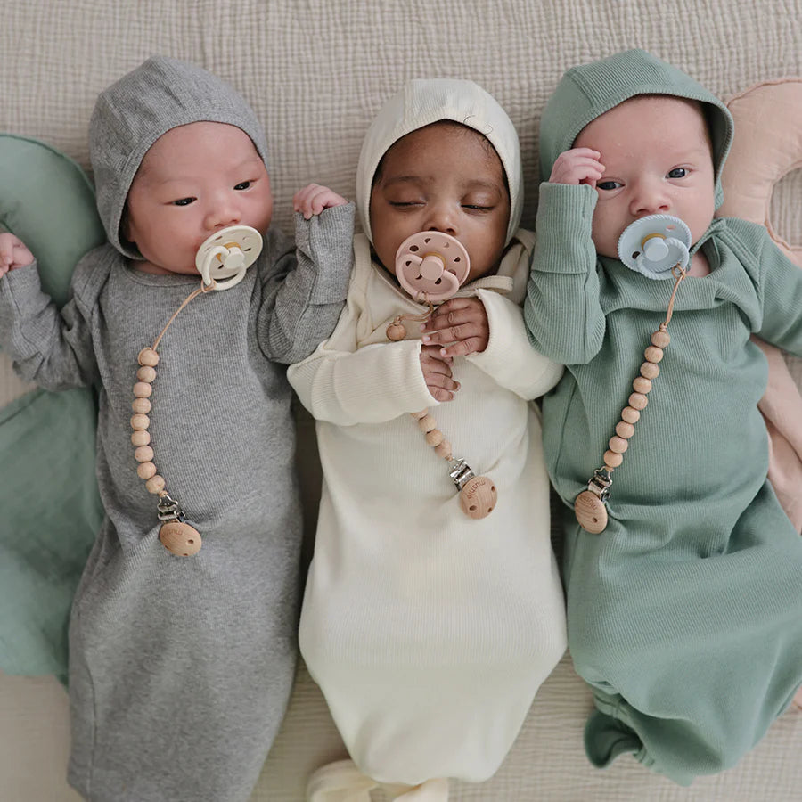 Mushie - Knotenkleid "Ribbed Ivory"