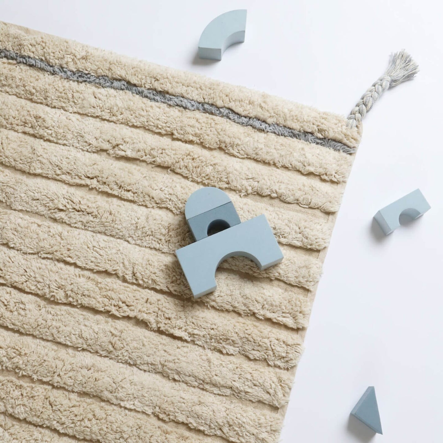 Natiot – Teppich "Dalia" Creme/Blau 100x150cm