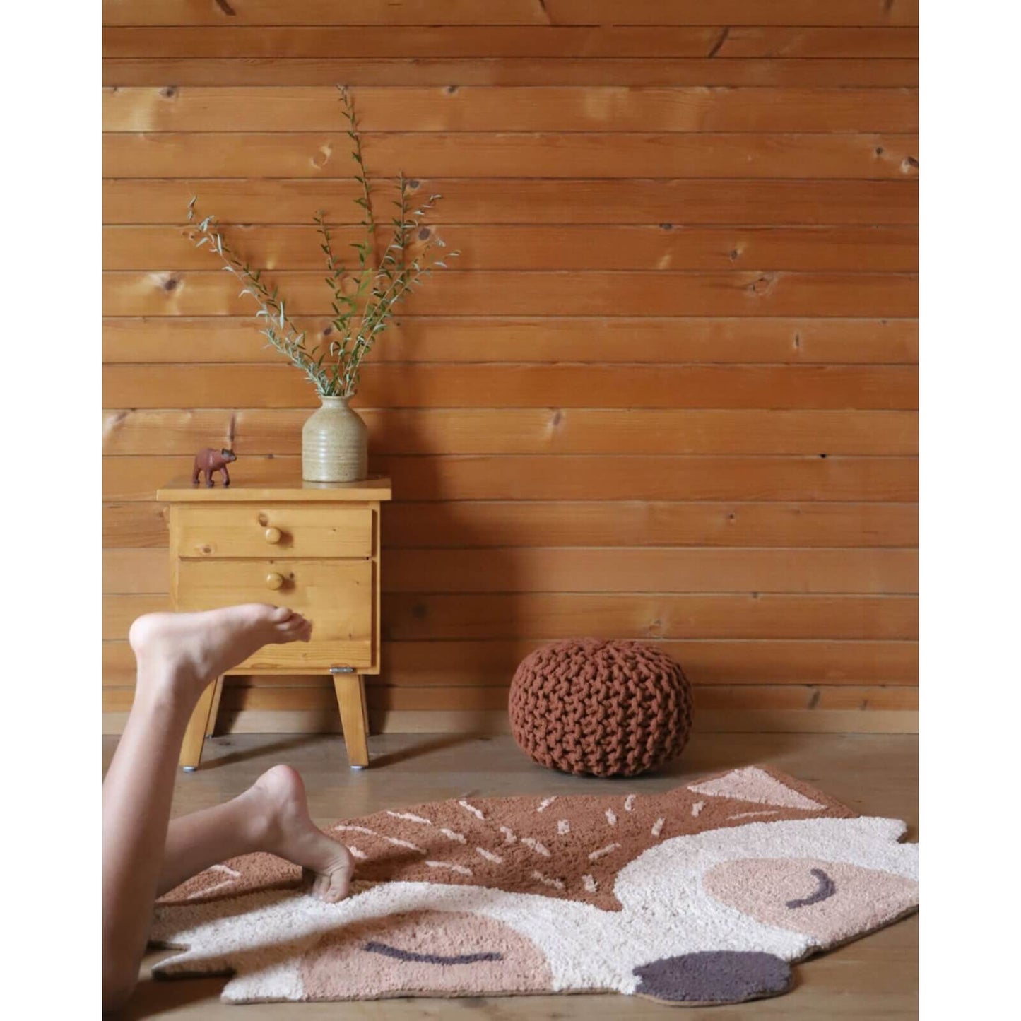 Natiot – Teppich "Fuchs Marlo" Braun 85x120cm Waschbar