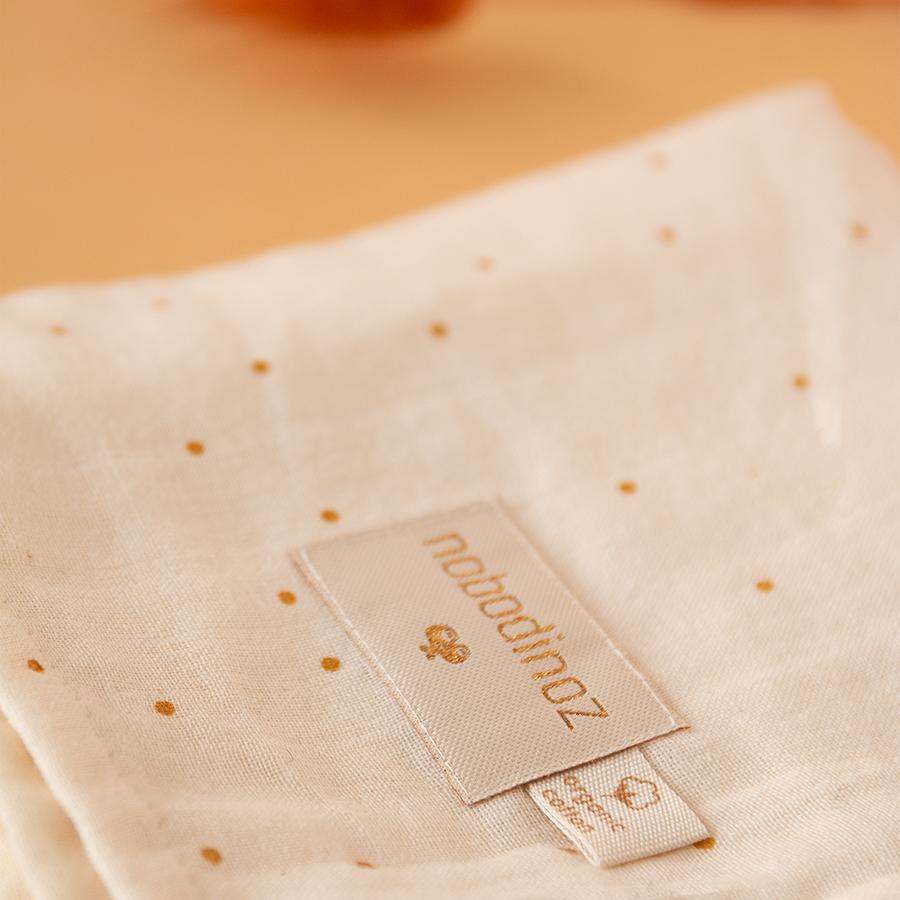 Nobodinoz – Mulltuch "Sweet Dots" 70×70 cm aus Bio-Baumwolle für Babys