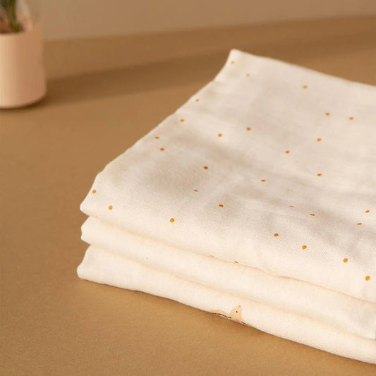 Nobodinoz – Mulltuch "Sweet Dots" 70×70 cm aus Bio-Baumwolle für Babys