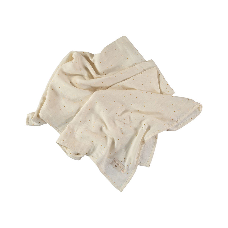 Nobodinoz – Mulltuch "Sweet Dots" 70×70 cm aus Bio-Baumwolle für Babys
