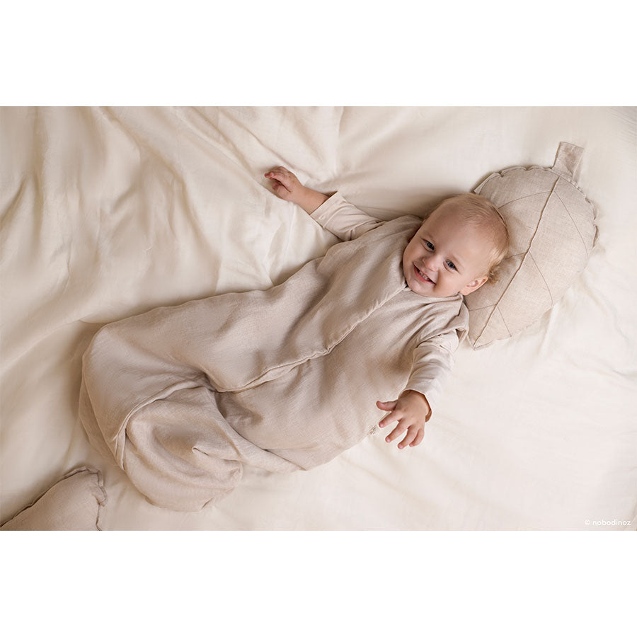 Nobodinoz – Babyschlafsack „Mid-Warm Greige“ aus französischem Leinen