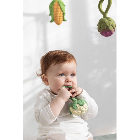 Oli & Carol - Beißring & Rassel "Cauliflower" aus Naturkautschuk