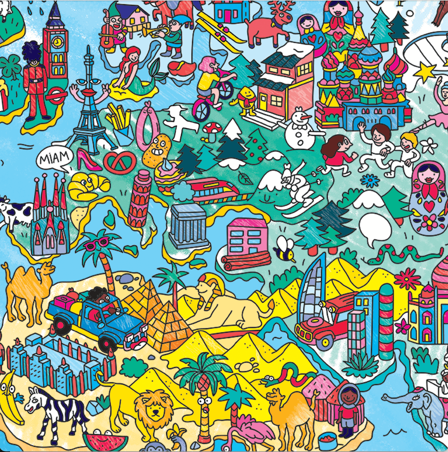 OMY - Großes Ausmalposter - Atlas