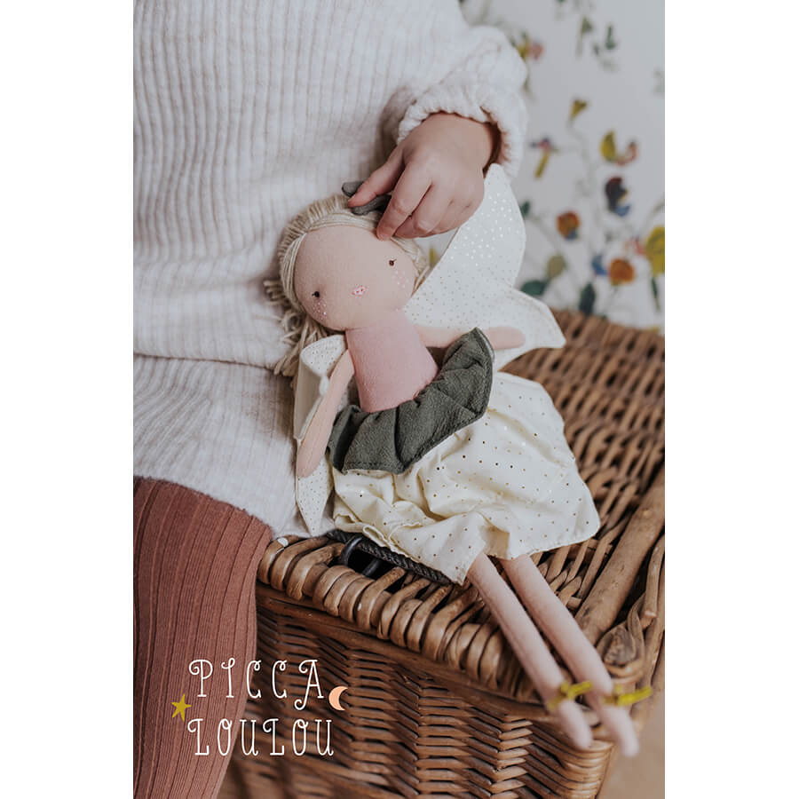 Picca Loulou - Stoffpuppe Dolores – handgefertigte Puppe aus Leinen