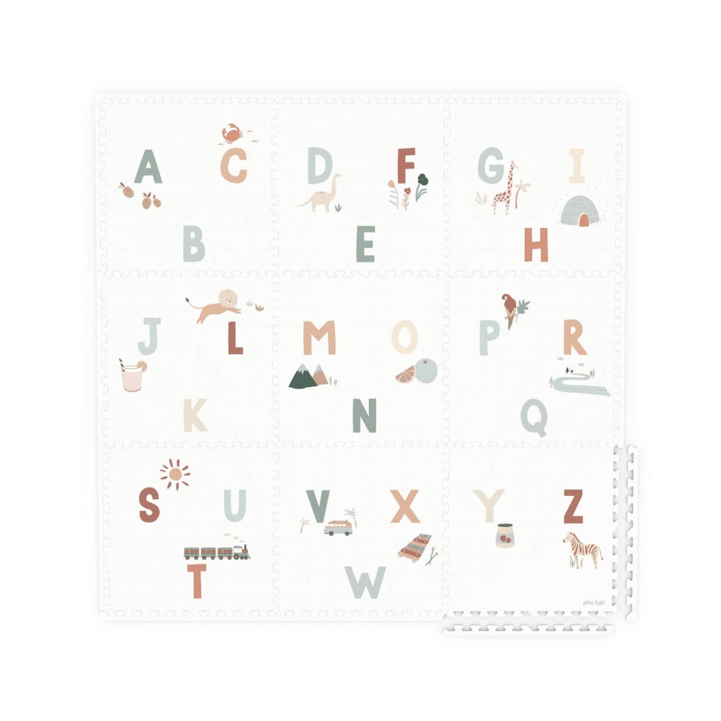 Play & Go – Puzzlematte "Eevaa" Abc Wendbar 180x180cm