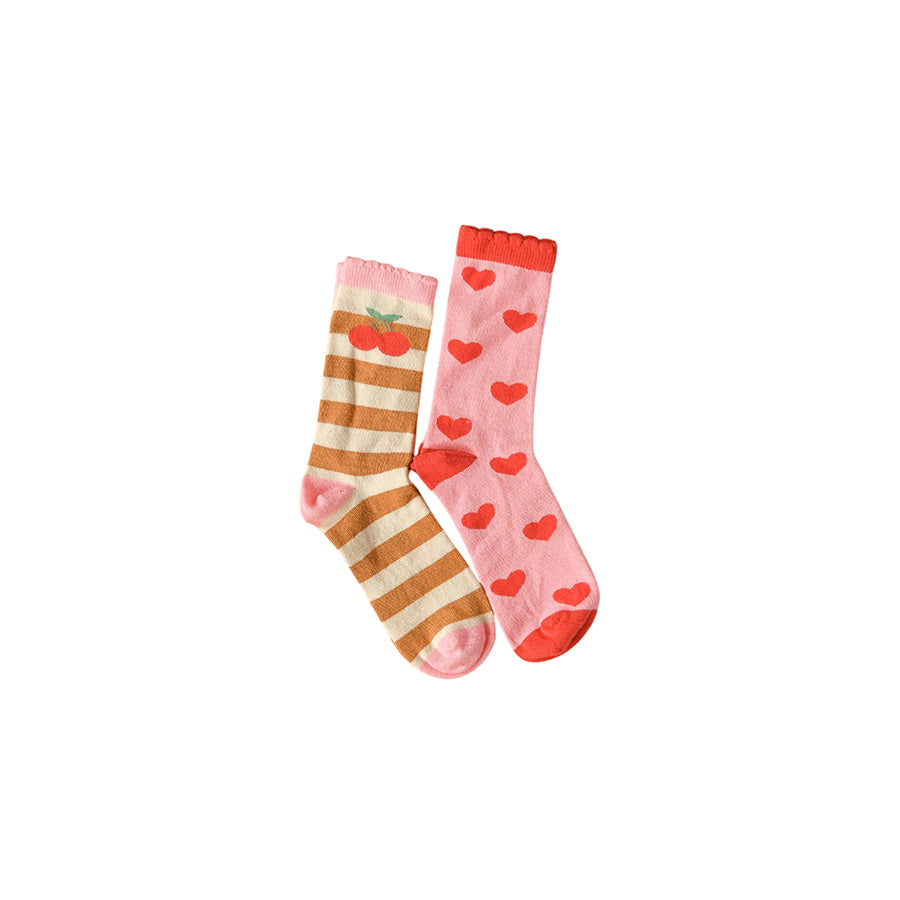 SOCKEN STRIPY CHERRY, 2er PACK