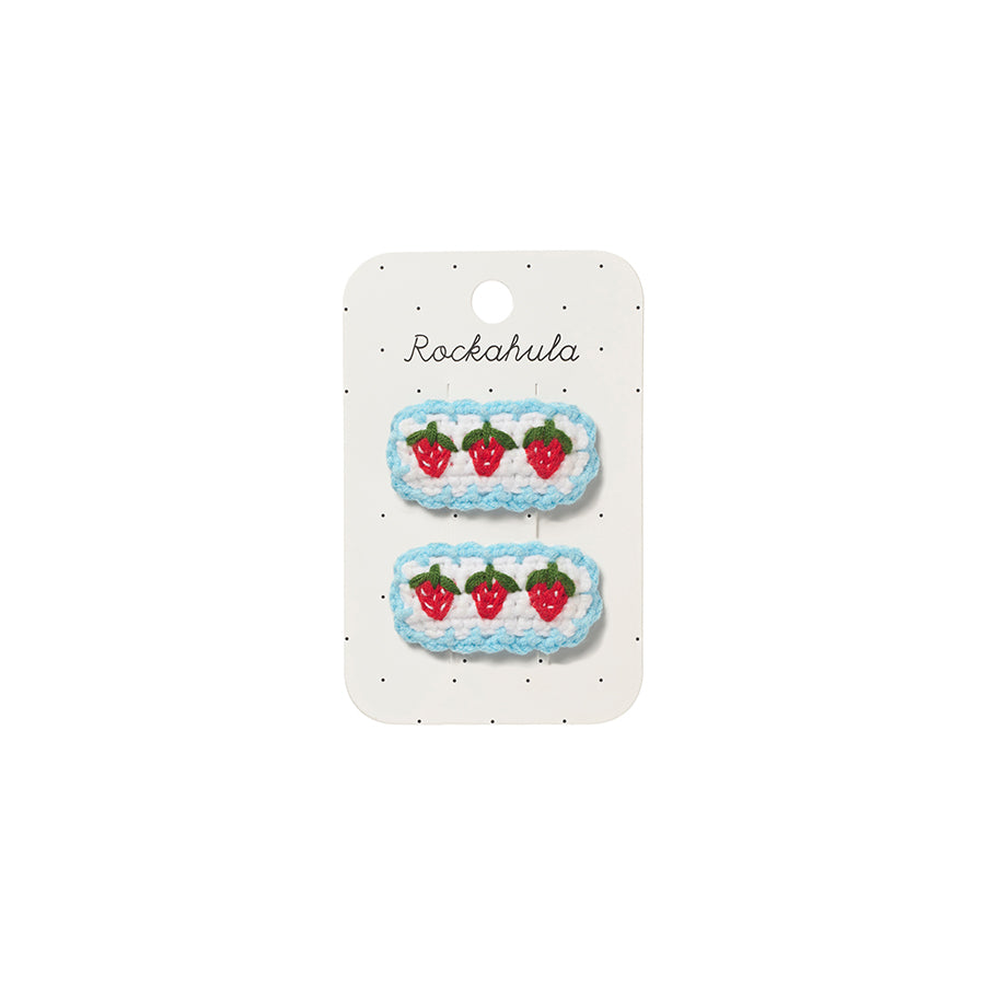Rockahula - Haarspangen "Crochet Strawberry", 2er Set